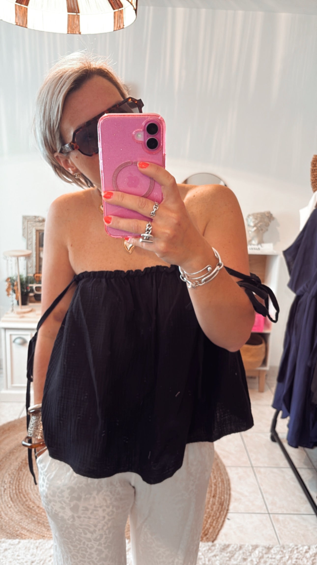 Top Gaze de coton- DISPO en plusieurs COULEURS 👇🏼