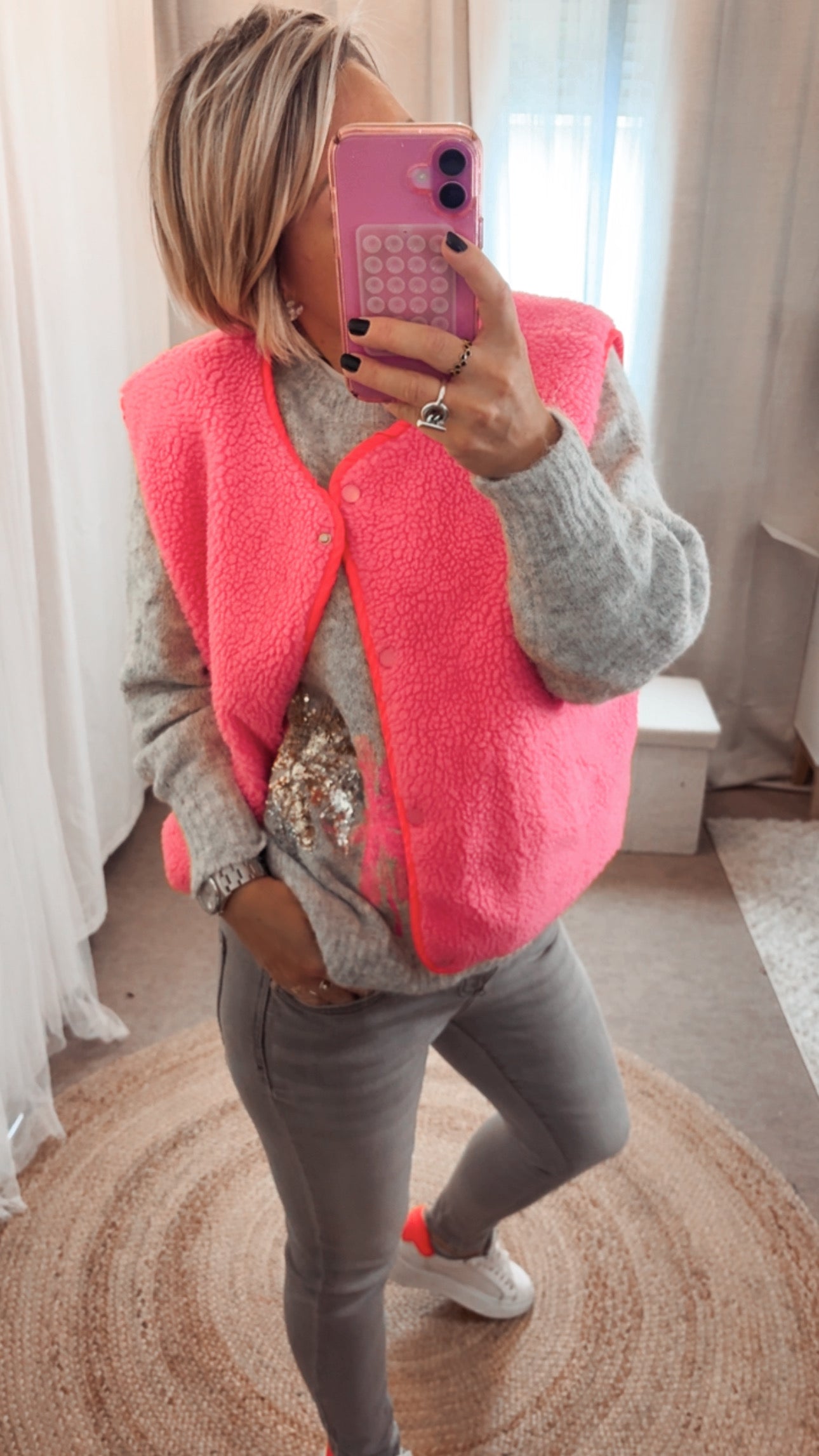 Pull sequin or/Argente rose