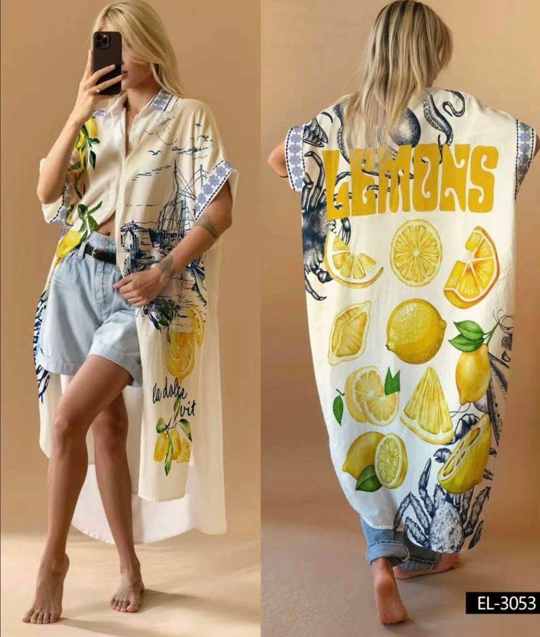 Chemise/ Robe Longue Oversize Femme Imprimée – Style Bohème Vacances