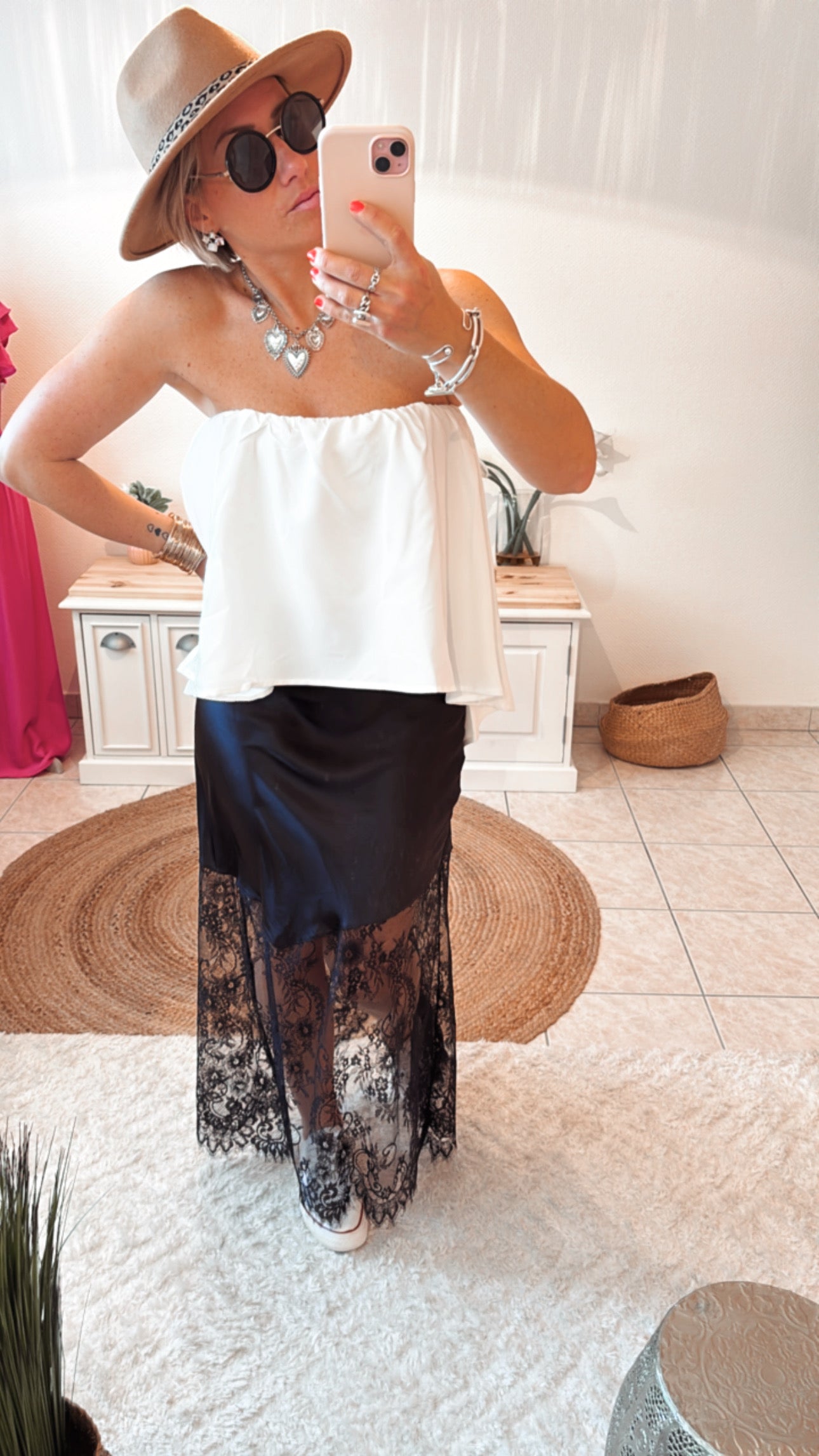 Jupe Satine dentelle ANGELIQUE - NOIR