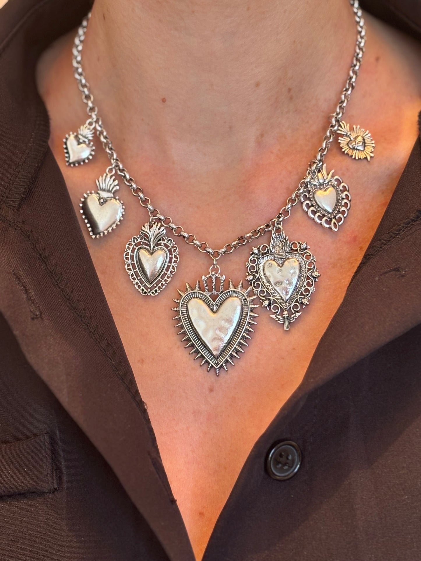Collier pendentif Cœur LOVE - ARGENT