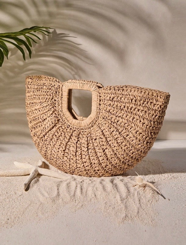 Sac cabas bohème en osier 🌾