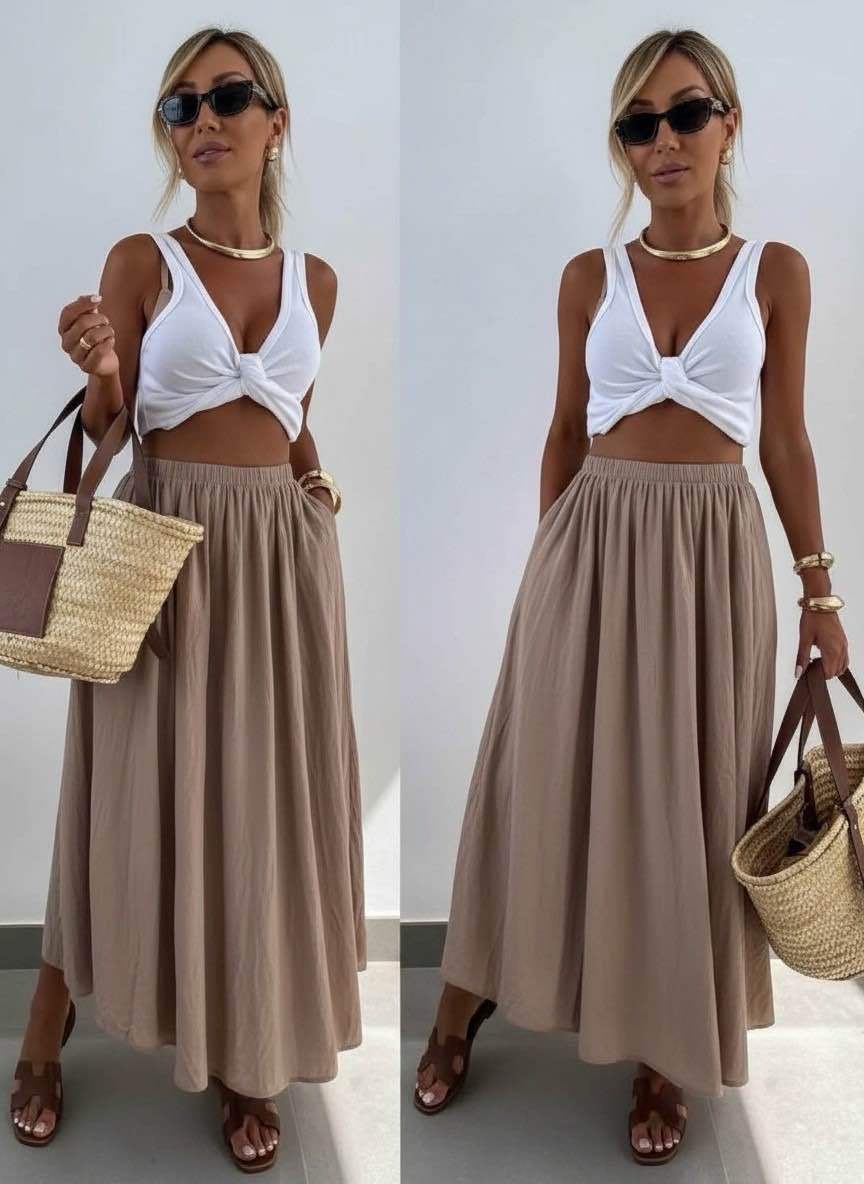 Jupe Longue Fluide Taille Unique Femme