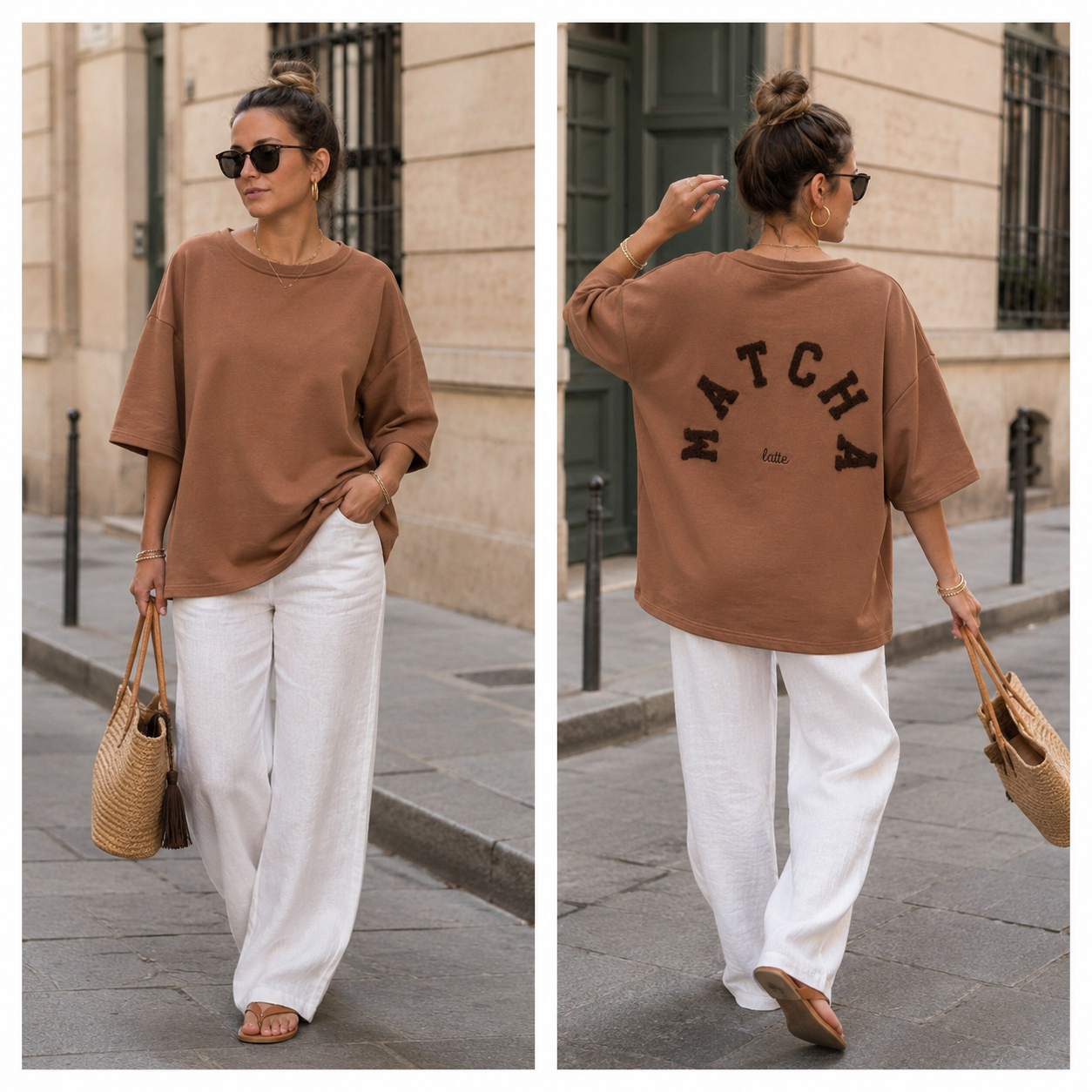 T-shirt matcha femme tendance – Sweat matcha latte oversize