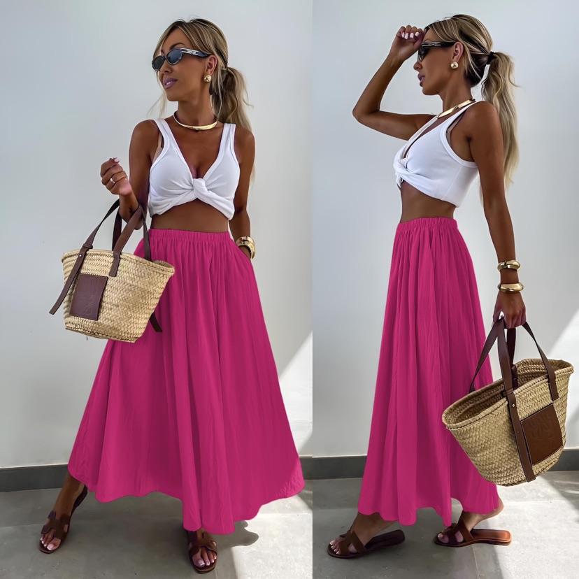 Jupe Longue Fluide Taille Unique Femme