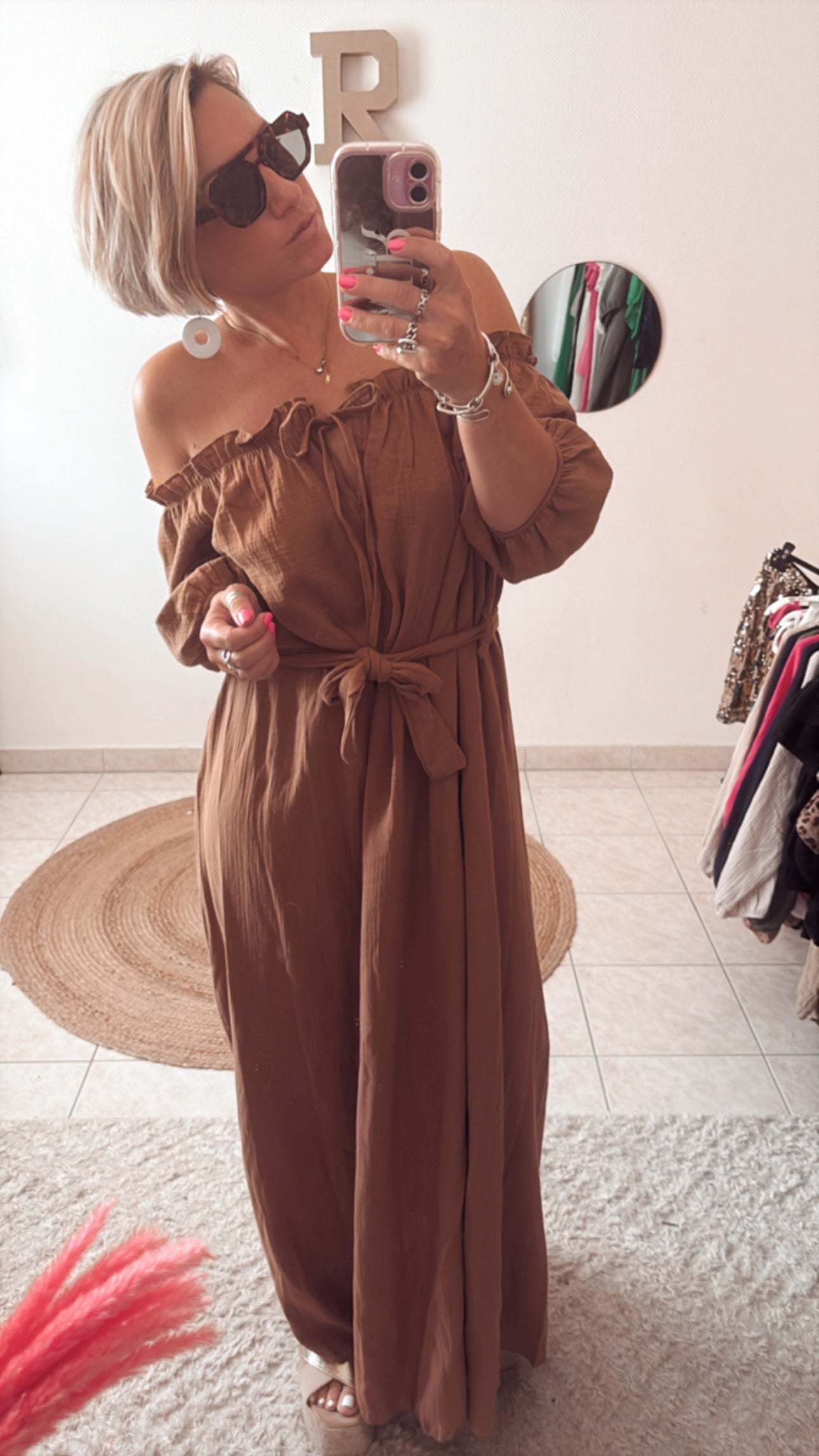 Robe épaule dénudé bohème DISPO en PLUSIEURS COULEURS 👇🏼
