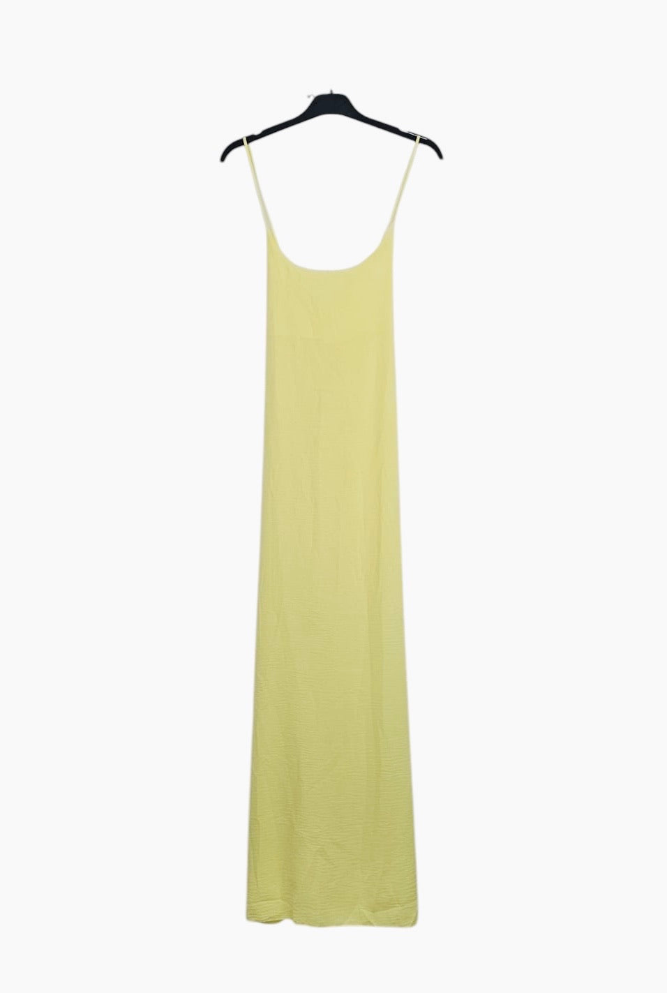 Robe longue fluide dos croisé - jaune pale