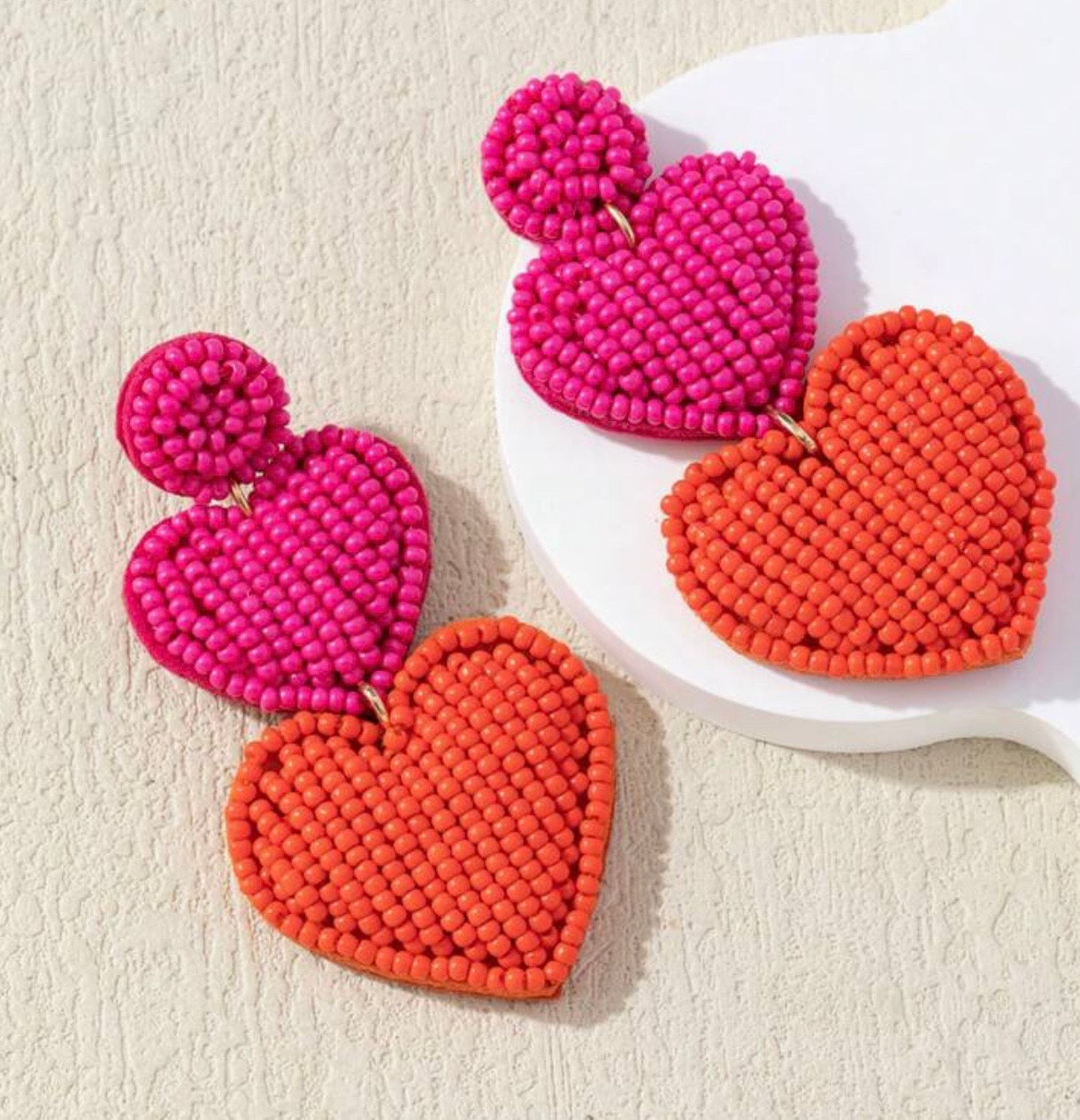 Boucles d’oreilles cœur en perles colorées – Style chic et tendance