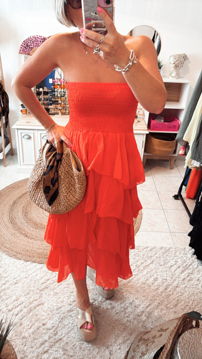 Robe bustier à volant DISPO en PLUSIEURS COULEURS 👇🏼