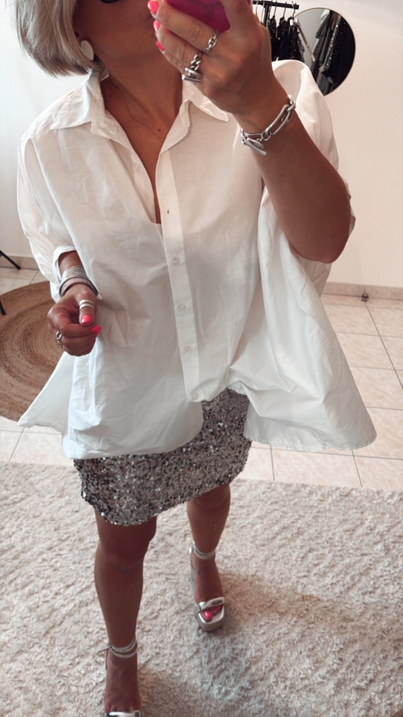 Jupe sequin or, Argent & Noir