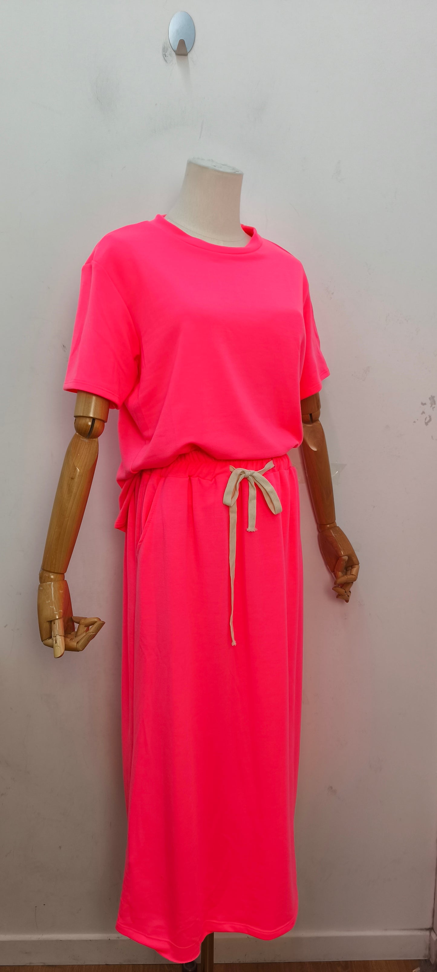 Ensemble femme casual confortable t shirt pantalon large fluide taille elastique look chic