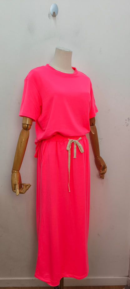 Ensemble femme casual confortable t shirt pantalon large fluide taille elastique look chic