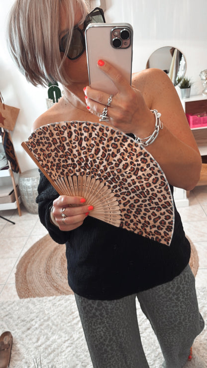 Éventail LÉO-BEIGE & ROSE