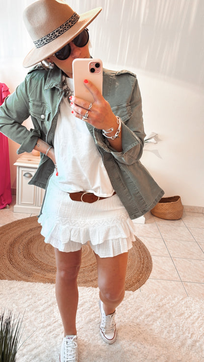 Jupe Short  gaze de coton dentelle JUIETTE -DISPO en PLUSIEURS COULEURS 👇🏼