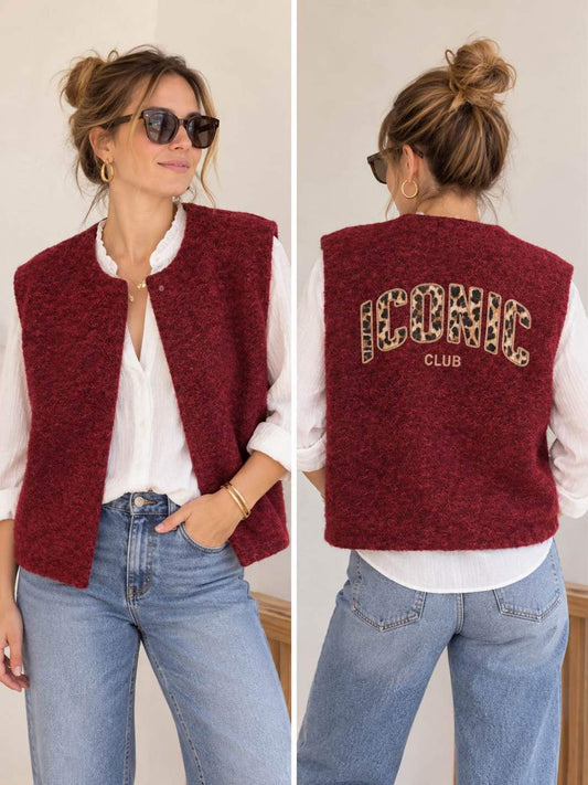 Gilet sans manches ICONIC CLUB léopard