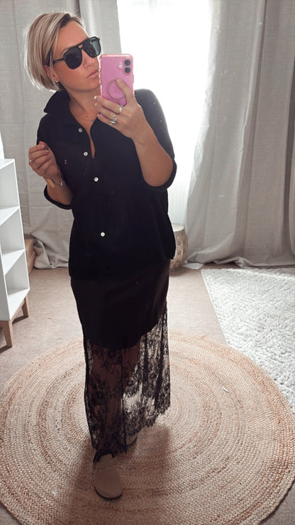 Jupe Satine dentelle ANGELIQUE - NOIR