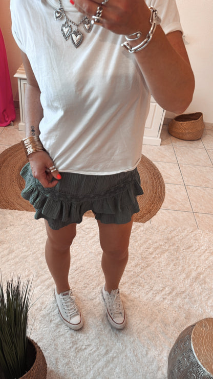 Jupe Short  gaze de coton dentelle JUIETTE -DISPO en PLUSIEURS COULEURS 👇🏼