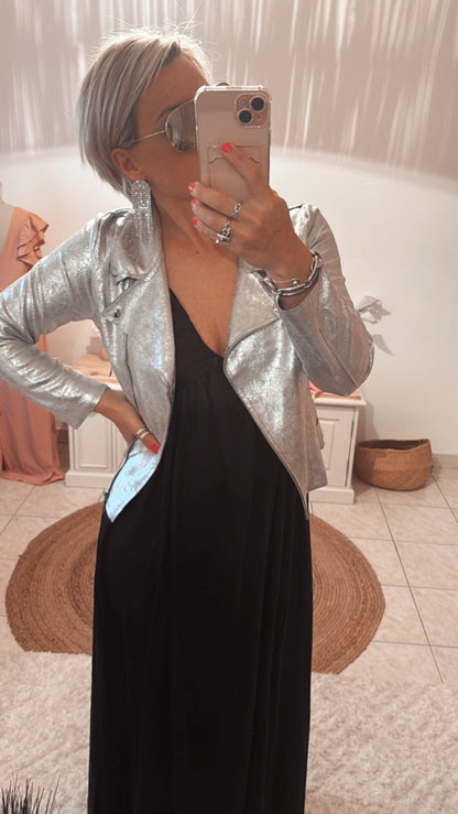 Perfecto Veste Suédine WENDY - ARGENTE