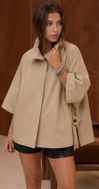 Veste Cape Beige Oversize 🤎