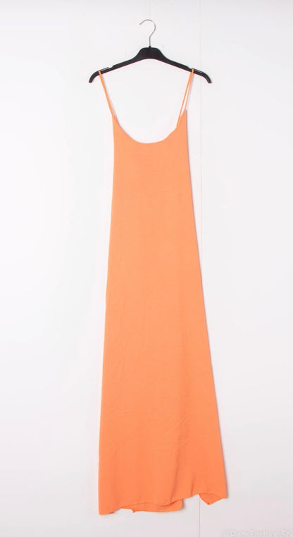 Robe longue fluide dos croisé - orange