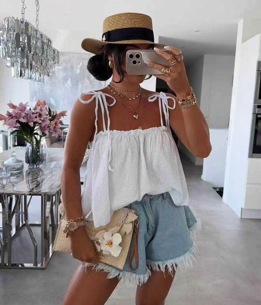 Top Gaze de coton- DISPO en plusieurs COULEURS 👇🏼