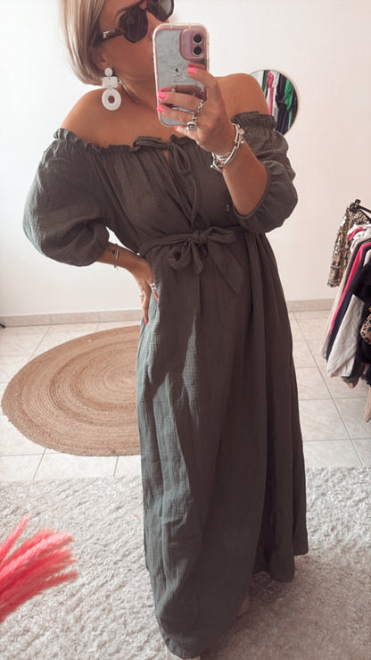 Robe épaule dénudé bohème DISPO en PLUSIEURS COULEURS 👇🏼