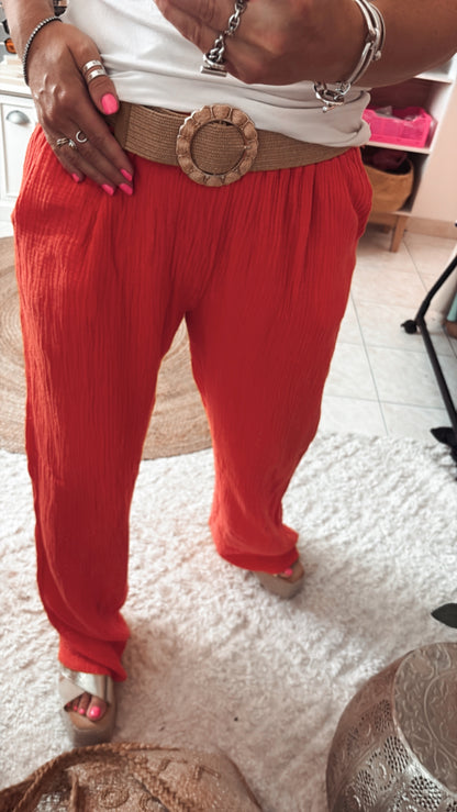 Pantalon Gaze de Coton CAMILLE 2 - DISPO en PLUSIEURS COULEURS👇🏼