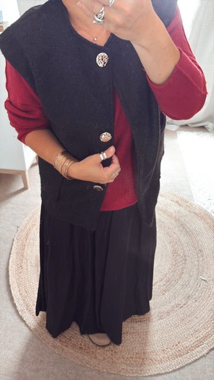 Pull Col V Basic Bordeaux,Noir, Camel et beige