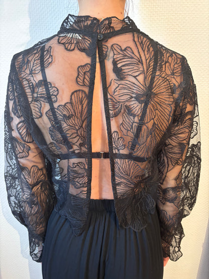 Ensemble SÉDUCTION haut et bas dentelle - NOIR & BLANC
