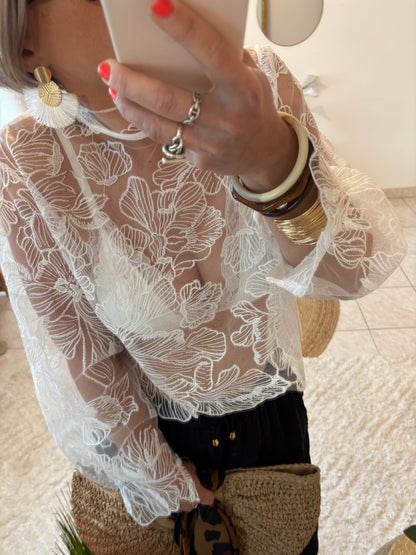 Ensemble SÉDUCTION haut et bas dentelle - NOIR & BLANC