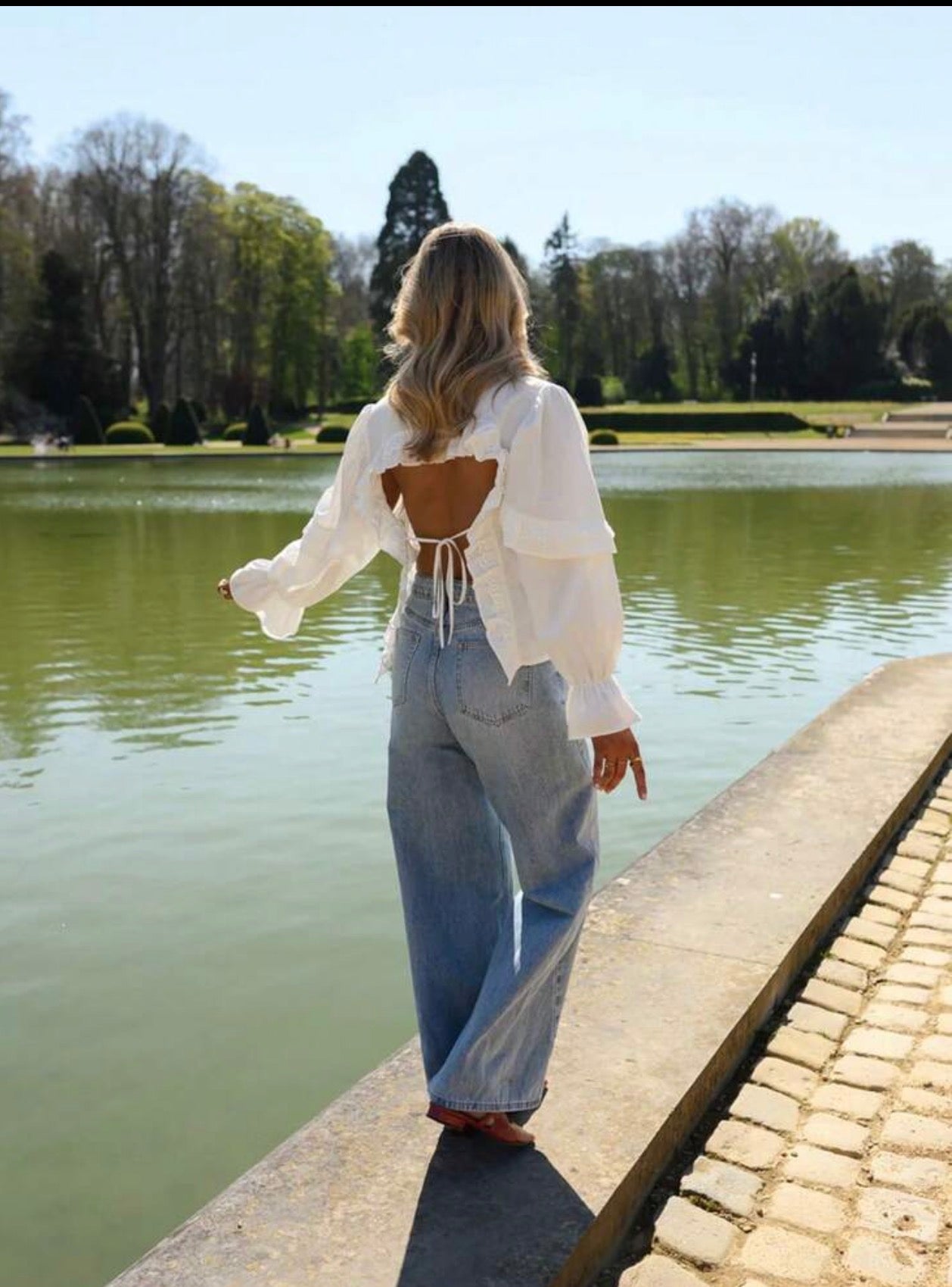 Chemise Blanche Dos Nu à Volants 🤍