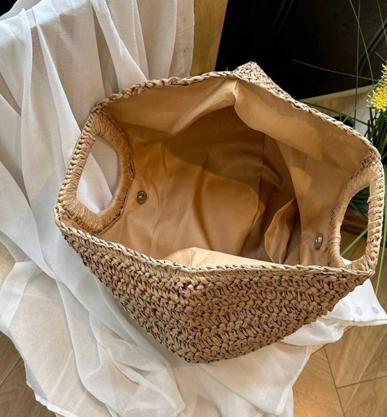 Sac cabas bohème en osier 🌾
