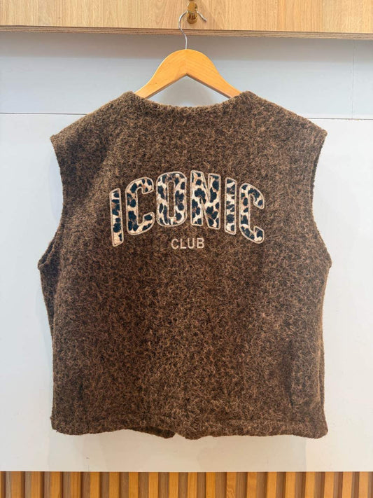 Gilet sans manches ICONIC CLUB léopard