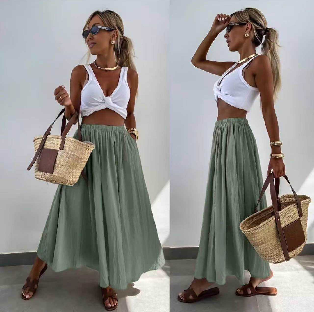 Jupe Longue Fluide Taille Unique Femme (Copie)