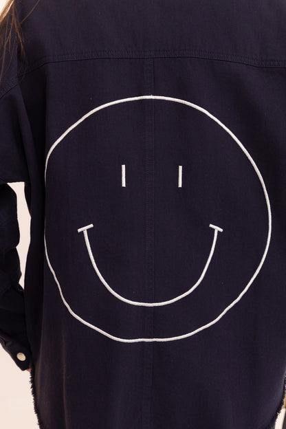 Chemise oversize Smile kaki ou Marine