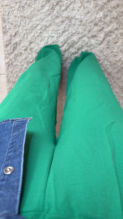 Pantalon vert Gucci et fuchsia