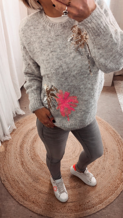 Pull sequin or/Argente rose