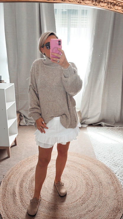 Pull en maille overzise beige, Noir, Bordeaux, kaki et gris