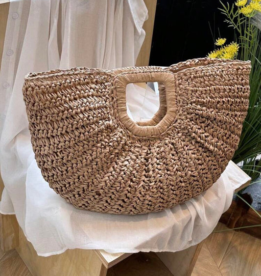 Sac cabas bohème en osier 🌾