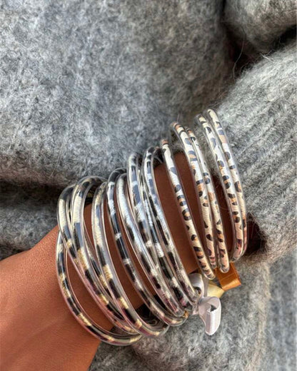 Bracelets joncs léopard