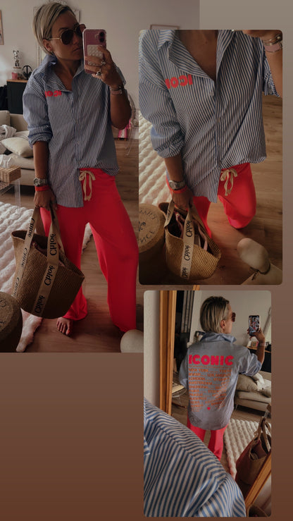 Ensemble femme casual confortable t shirt pantalon large fluide taille elastique look chic