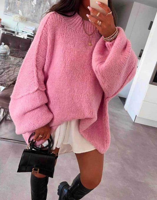 Pull Oversize en Maille Manches Ballon