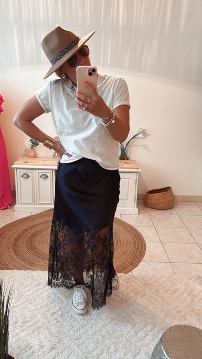 Jupe Satine dentelle ANGELIQUE - NOIR
