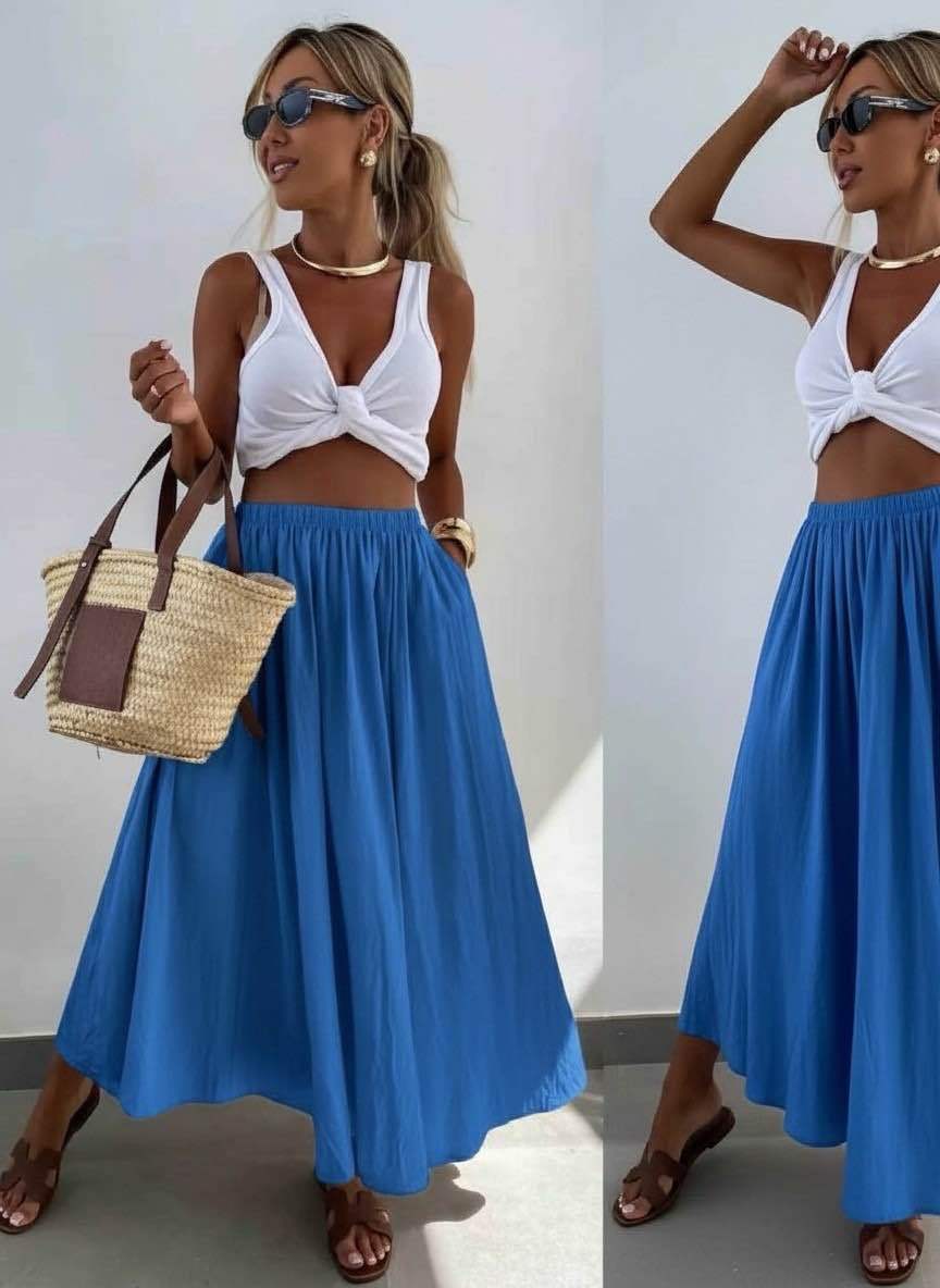 Jupe Longue Fluide Taille Unique Femme
