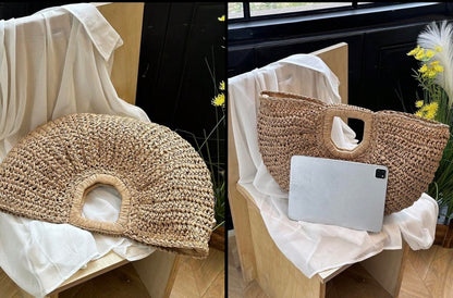 Sac cabas bohème en osier 🌾