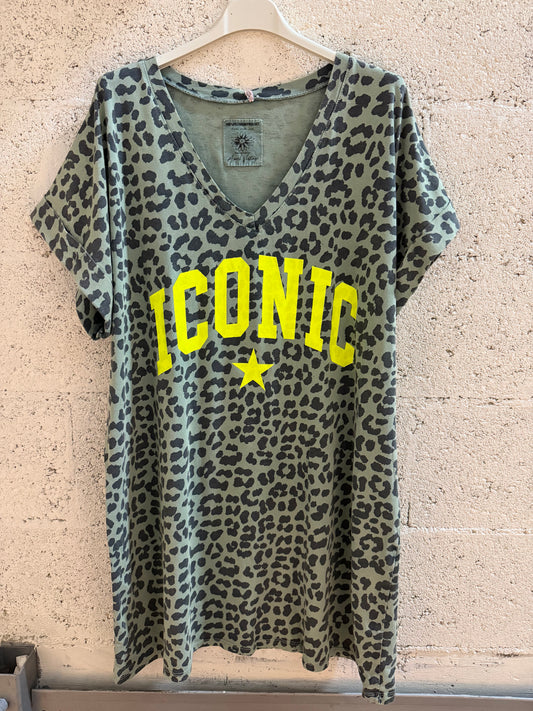 Robe tee shirt léopard femme ICONIC robe casual tendance été