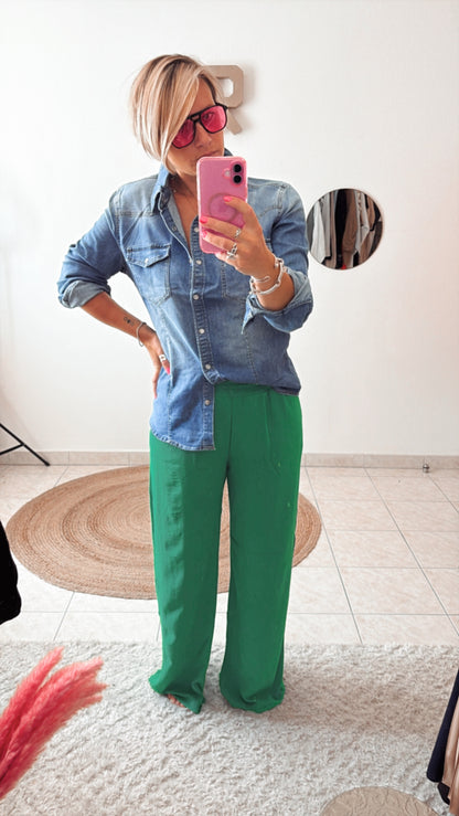 Pantalon vert Gucci et fuchsia