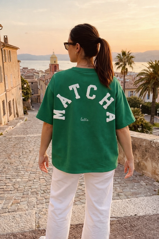 T-shirt matcha femme tendance – Sweat matcha latte oversize