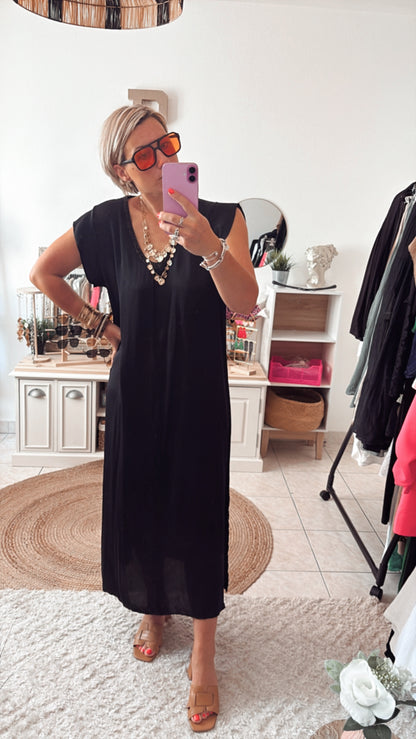 Robe satiné KELLY -NOIR