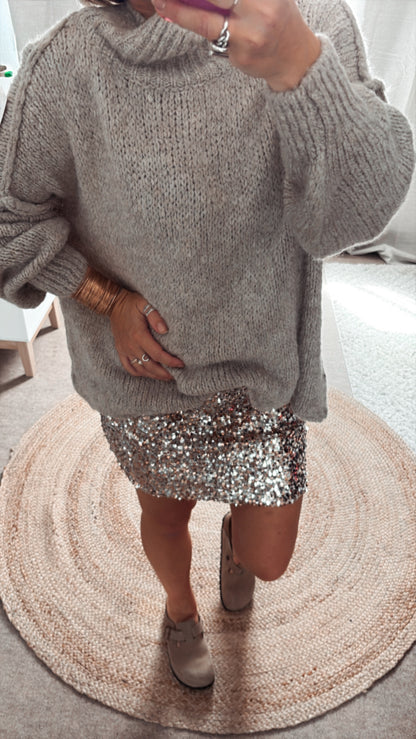 Jupe sequin or, Argent & Noir